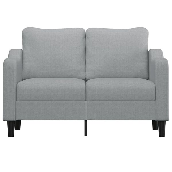 vidaXL Dvivietė sofa, &scaron;viesiai pilkos spalvos, 120cm, audinys
