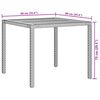 vidaXL Sodo stalas, pilkas, 90x90x75cm, poliratanas ir akacija