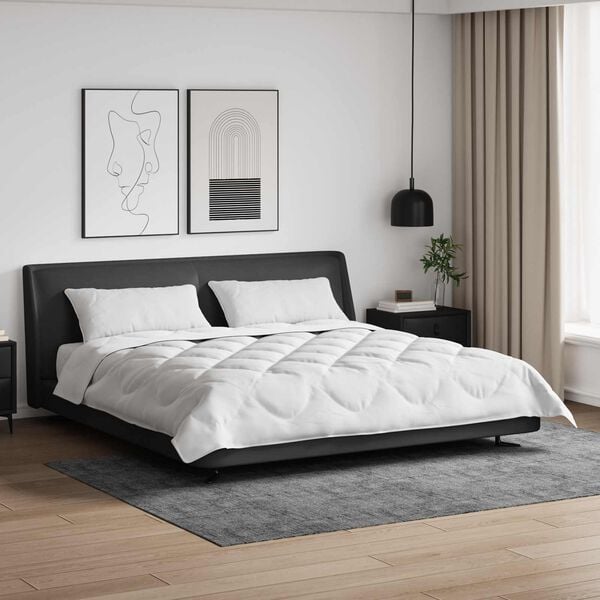 vidaXL Antklodė su pagalve 3 pcs Balta Mikropluo&scaron;tas