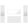 vidaXL Vonios baldų komplektas, 4 dalių, baltas, apdirbta mediena