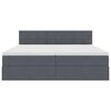 vidaXL Lova su galvūgalio Tamsiai pilka 200 x 200 cm Aksomas
