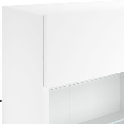 vidaXL Sieninė TV spintelė su LED lemputėmis, balta, 98,5x30x60,5cm