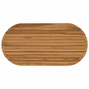 vidaXL Stalo vir&scaron;us 100 x 50 x 3,5 cm Ovalo Kieto teka medžio Natūrali