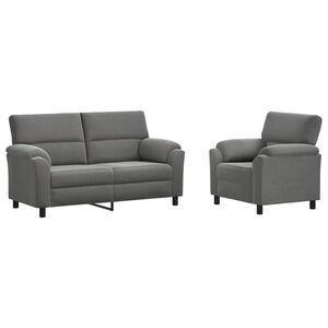 vidaXL Sofos komplektas 2 pcs Tamsiai pilka Aksomas
