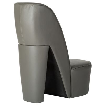 vidaXL Aukštakulnio formos kėdė, pilkos spalvos, dirbtinė oda
