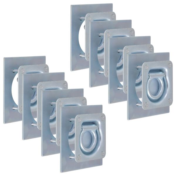 vidaXL Tvirtinimo žiedai namel. ant ratų 8vnt., cink. plienas, 2000kg