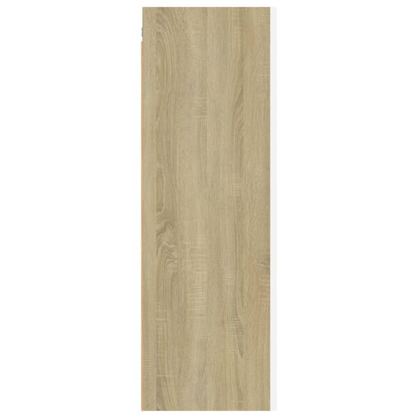 vidaXL Televizoriaus spintelė, balta/ąžuolo, 30,5x30x90cm, mediena