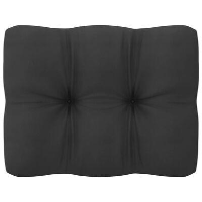 vidaXL Sodo komplektas su pagalvėlėmis, 7 dalių, juodas, pušis
