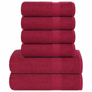 vidaXL 6 dalių rank&scaron;luosčių komplektas FROGN bordo spalvos, 360 g/m&sup2;