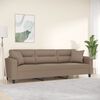 vidaXL Trivietė sofa su pagalvėmis, taupe, 210cm, mikropluo&scaron;to audinys