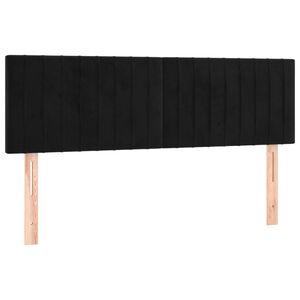 vidaXL Galvūgaliai, juodi, 144x5x78/88 cm, aksominiai
