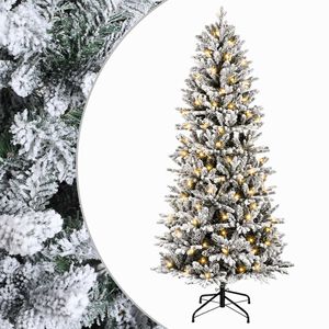 vidaXL Dirbtinė Sulankstoma Kalėdų Eglutė 120 cm 150 LED &Scaron;ilta balta