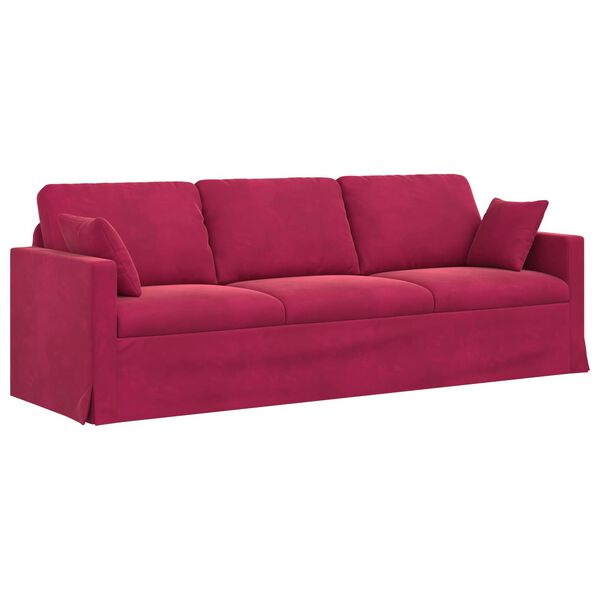 vidaXL Sofa Vyno raudona 228 x 78 x 80 cm Aksomas