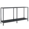 vidaXL Konsolinis staliukas, juodas, 140x35x75,5cm, grūdintas stiklas