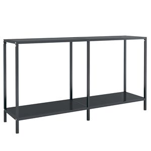 vidaXL Konsolinis staliukas, juodas, 140x35x75,5cm, grūdintas stiklas