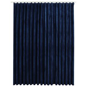 vidaXL Naktinė užuolaida su kabliukais, mėlyna, 290x245cm, aksomas