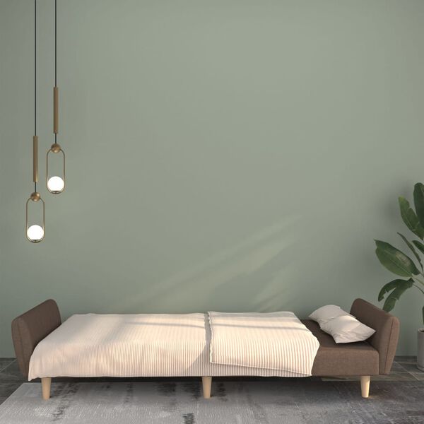 vidaXL Dvivietė sofa-lova, taupe spalvos, audinys