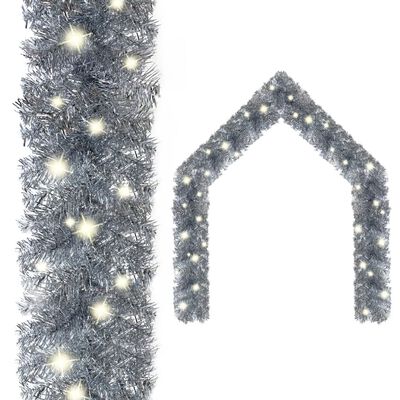 vidaXL Kalėdinė girlianda su LED lemputėmis, sidabrinės spalvos, 20m