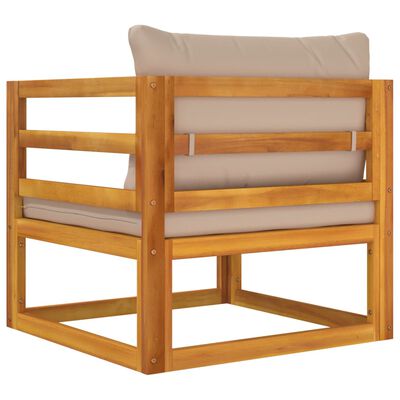 vidaXL Sodo kėdė su taupe pagalvėlėmis, akacijos medienos masyvas