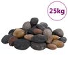 vidaXL Poliruoti akmenukai, įvairių spalvų, 25kg, 5–8cm