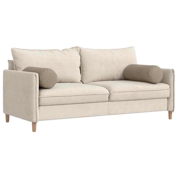 vidaXL Pagalvės 2 pcs Taupe Ø 25 x 70 cm Mikropluošto audinys