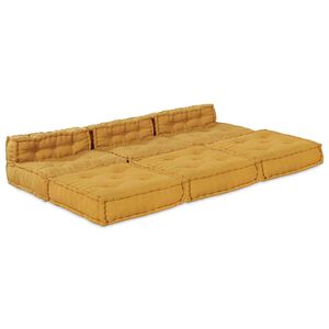 vidaXL Modulinė sofa Audinys Geltona 210 x 140 x 56 cm