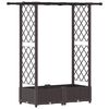 vidaXL Pakeltas lovas su trelėmis ir stogu Ruda 122,5 x 40 x 121 cm PP