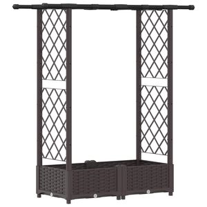 vidaXL Pakeltas lovas su trelėmis ir stogu Ruda 122,5 x 40 x 121 cm PP