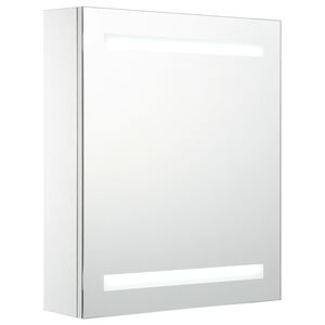 vidaXL Veidrodinė vonios spintelė su LED ap&scaron;vietimu, 50x13,5x60 cm