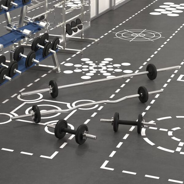 vidaXL Štangos ir svarmenų rinkinys, 30kg, ketus