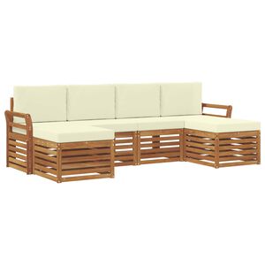 vidaXL Sofų komplektai su pagalve 6 pcs Natūralus ir grietinėlė