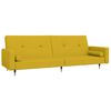 vidaXL Dvivietė sofa-lova su dvejomis pagalvėmis, geltona, aksomas