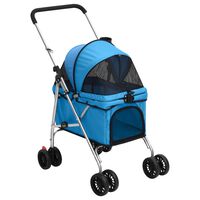 vidaXL Sulankstomas vežimėlis šunims, mėlynas, 76x50x100cm, audinys