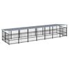 vidaXL Lauko voljeras &scaron;unims su stogu, plienas, 13,14m&sup2;