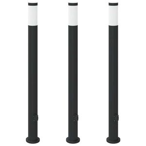 vidaXL &Scaron;viestuvai su i&scaron;leidimo anga, 3 vnt., 110 cm, nerūdijantis plienas, IP44