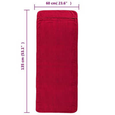 vidaXL Paplūdimio rankšluosčiai, 4vnt., raudoni, 60x135cm, audinys