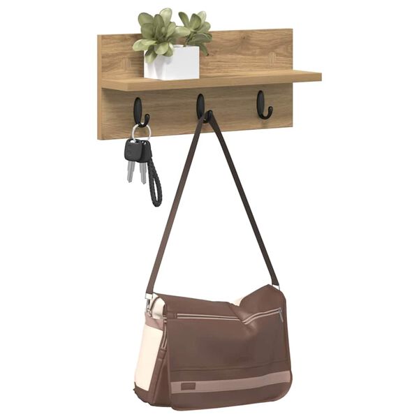 vidaXL Prikabinamas paltas Amatininkų ąžuolas 40 x 10,5 x 18 cm