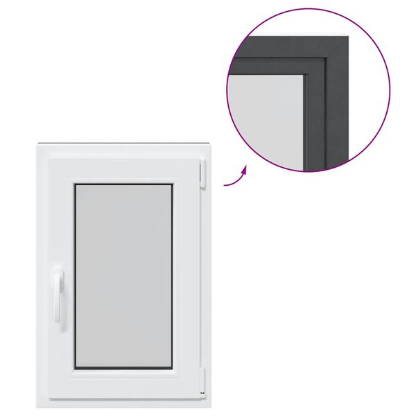 vidaXL Rūsio langas "RISOR", 50x75 cm, atverčiamas ir pasukamas, DIN, dešininis, antracito spalvos