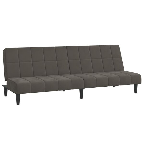 vidaXL Dvivietė sofa-lova, tamsiai pilkos spalvos, aksomas