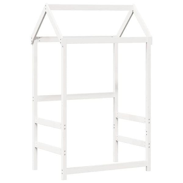 vidaXL Vaiki&scaron;kos lovos stogas, baltas, 118x70x176,5cm, pu&scaron;ies masyvas