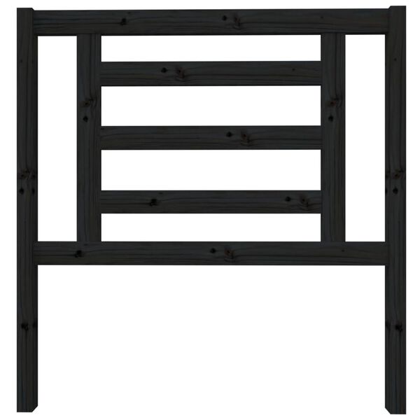 vidaXL Lovos galvūgalis, juodas, 96x4x100cm, pušies medienos masyvas