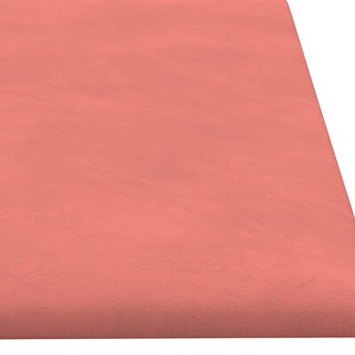 vidaXL Sienų plokštės, 12vnt., rožinės, 60x15cm, aksomas, 1,08m²