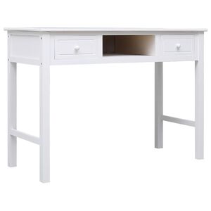 vidaXL Ra&scaron;omasis stalas, baltas, 108x45x76cm, paulovnijos masyvas