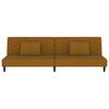 vidaXL Dvivietė sofa-lova su dvejomis pagalvėmis, ruda, aksomas
