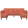 vidaXL Sofa Raudona oranžinė 250 x 188 x 76 cm Kordūrinis audinys