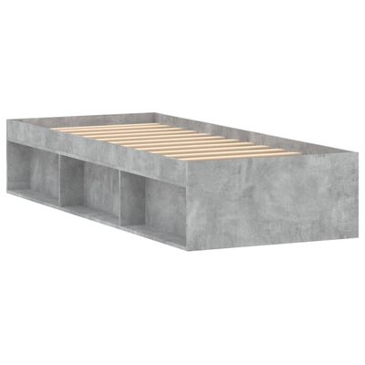 vidaXL Lovos rėmas, betono pilkos spalvos, 75x190cm, mažas vienvietis