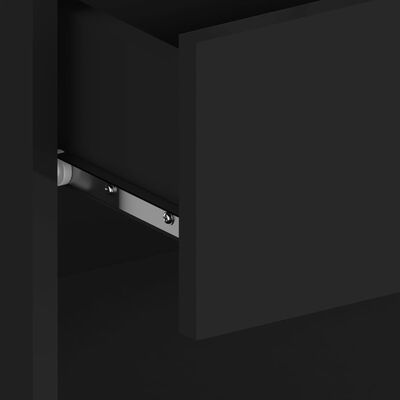 vidaXL Prie sienos montuojama naktinė spintelė, juodos spalvos