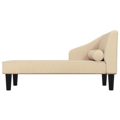 vidaXL Poilsio sofa su ilga pagalve, kreminės spalvos, audinys