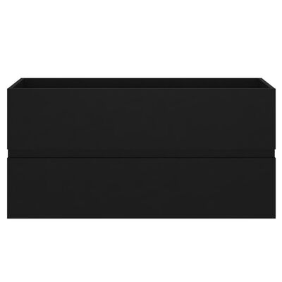 vidaXL Spintelė praustuvui, juodos spalvos, 90x38,5x45cm, MDP