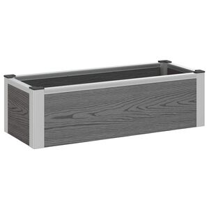 vidaXL Paauk&scaron;tinta sodo lova Pilka 75 x 30 x 22 cm WPC ir aliuminis